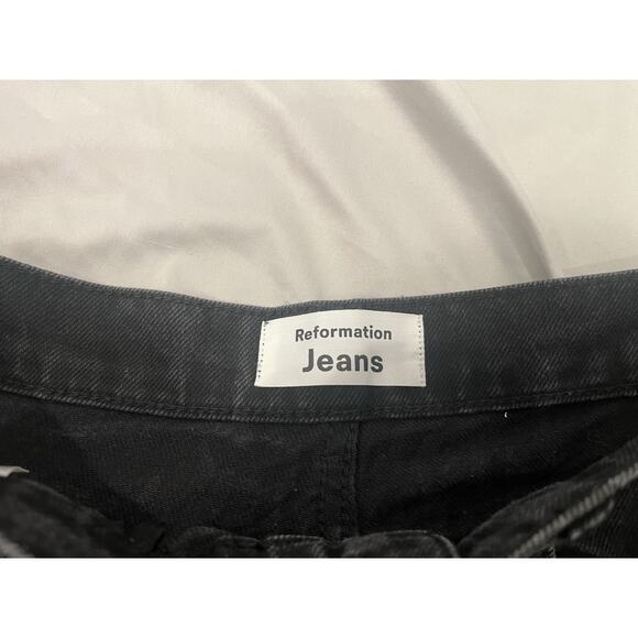Reformation Black High-Rise Straight Leg Jeans - Size 26 (Runs Small) EUC - Picture 3 of 8